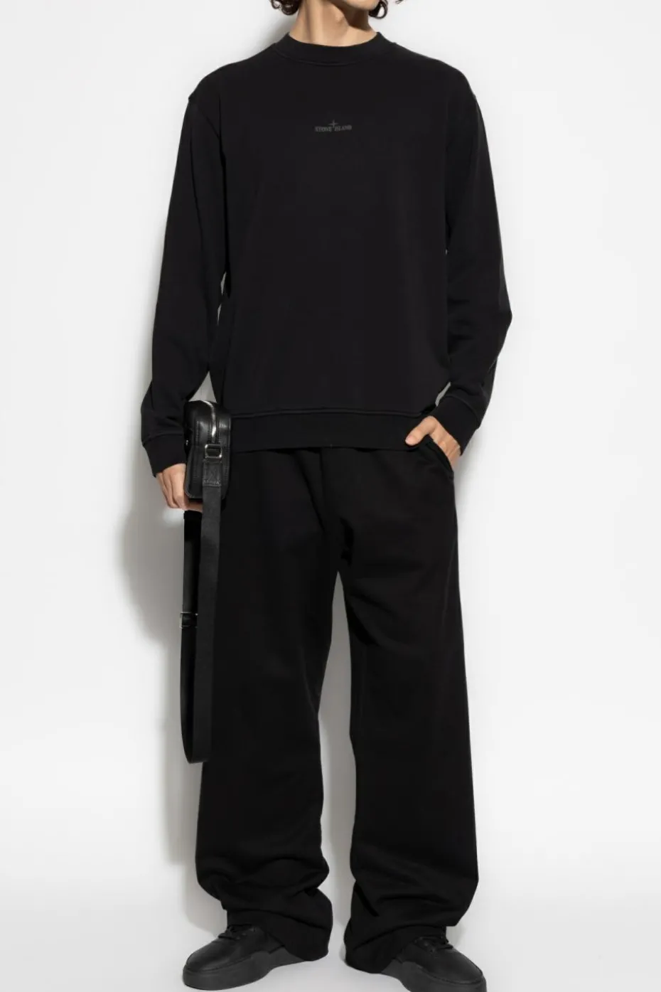 Stone Island BLACK Sweatshirt with logo