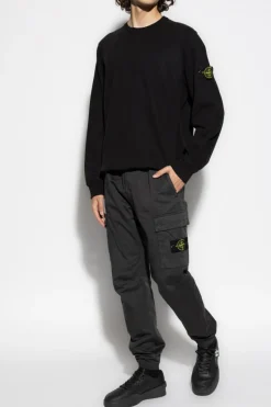 Stone Island BLACK Sweatshirt with logo