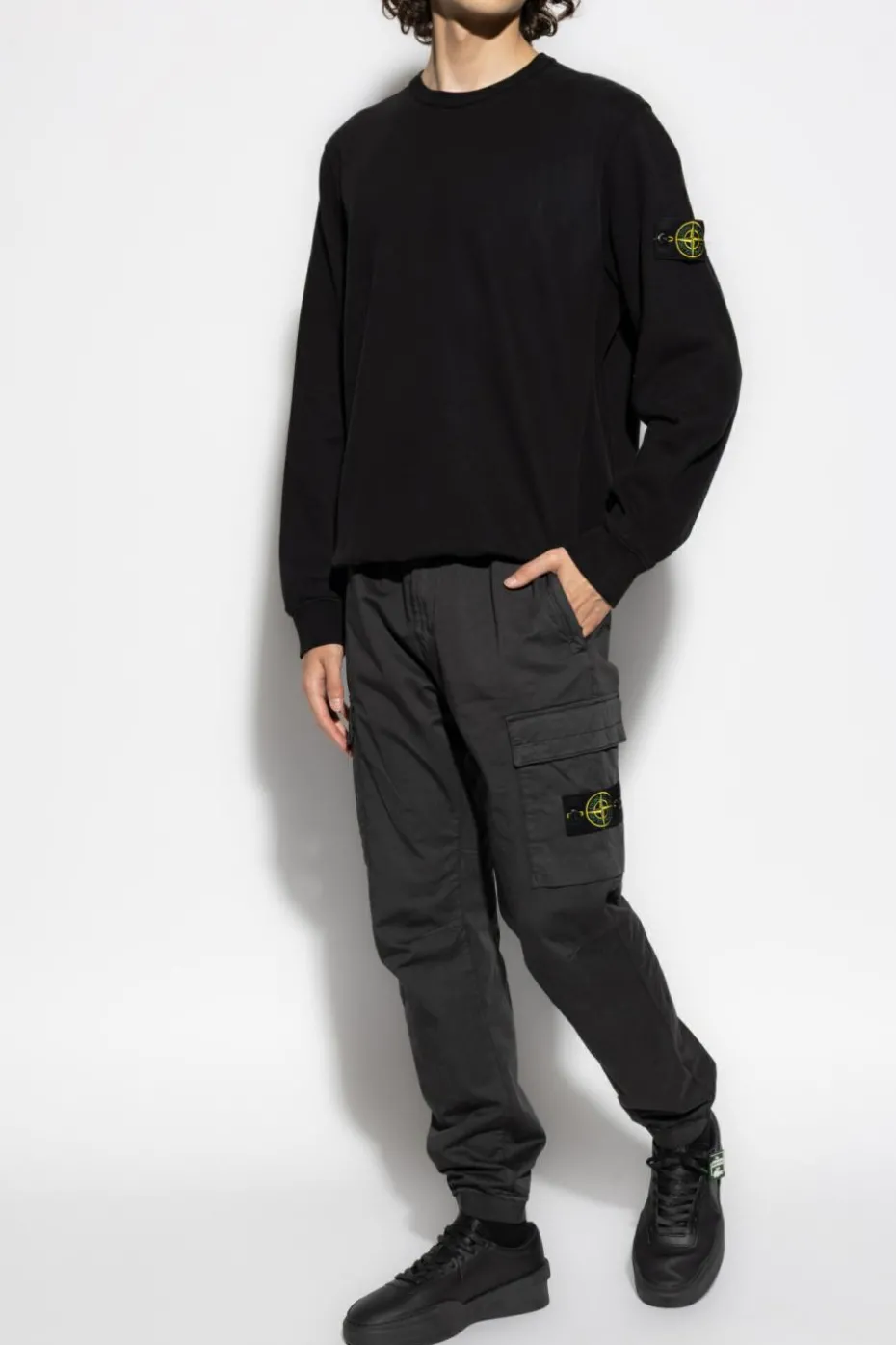 Stone Island BLACK Sweatshirt with logo