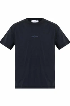 Stone Island BLACK T-shirt with logo