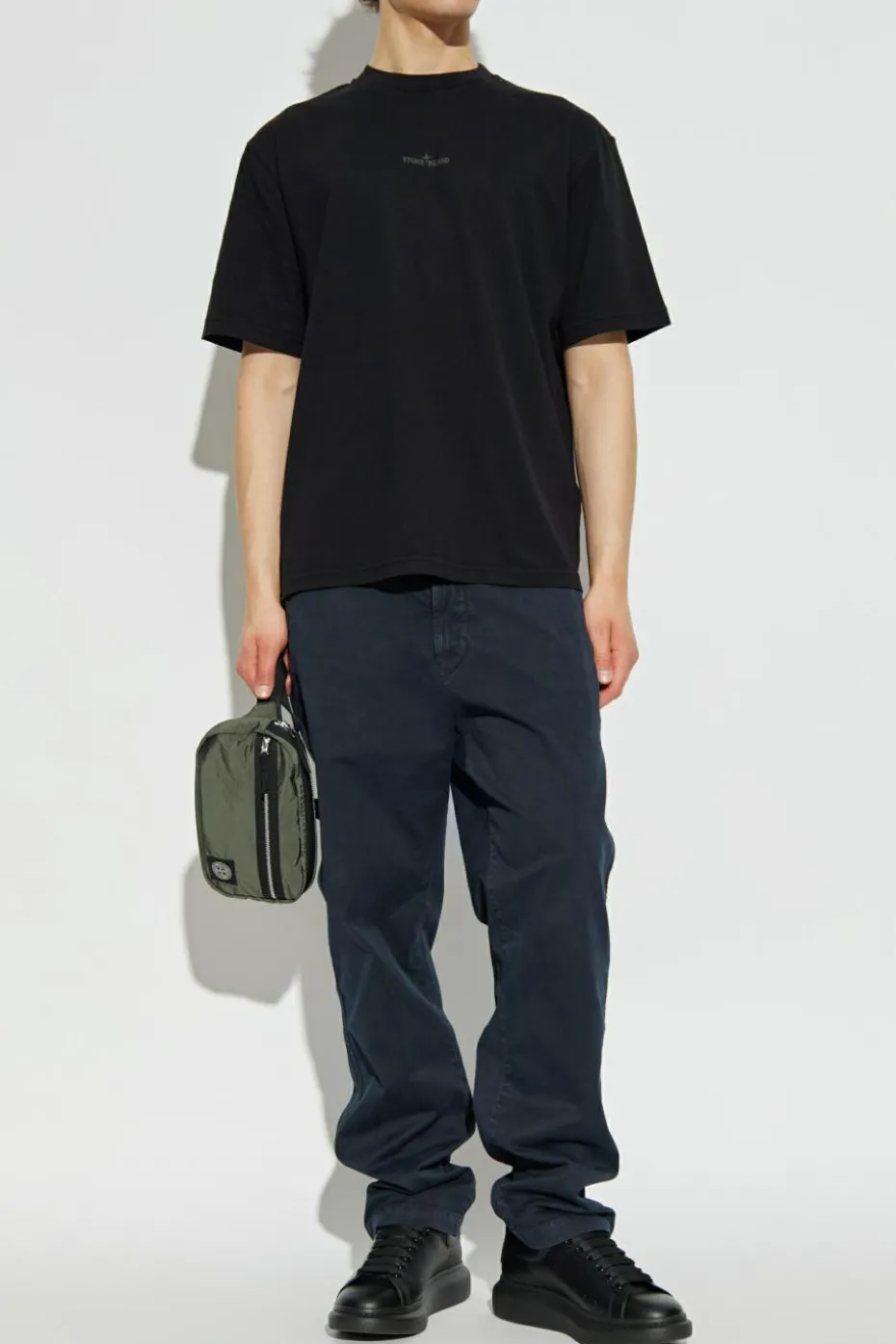 Stone Island BLACK T-shirt with logo