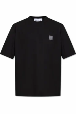 Stone Island BLACK T-shirt with logo
