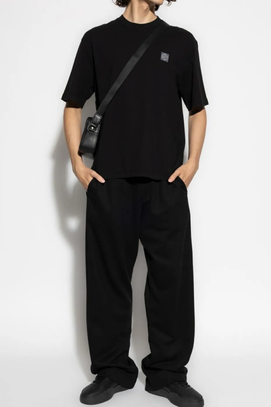 Stone Island BLACK T-shirt with logo