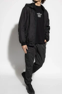 Stone Island BLACK T-shirt with logo