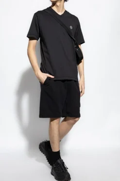 Stone Island BLACK V-neck T-shirt