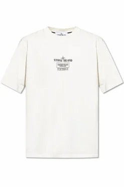 Stone Island cream T-shirt with logo