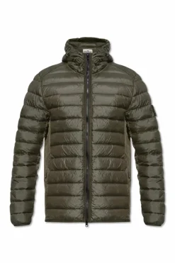 Stone Island GREEN Down Jacket Loom Woven Chambers Nylon Down-Tc