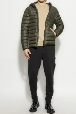Stone Island GREEN Down Jacket Loom Woven Chambers Nylon Down-Tc
