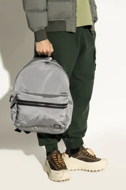 Stone Island GREY Backpack with logo