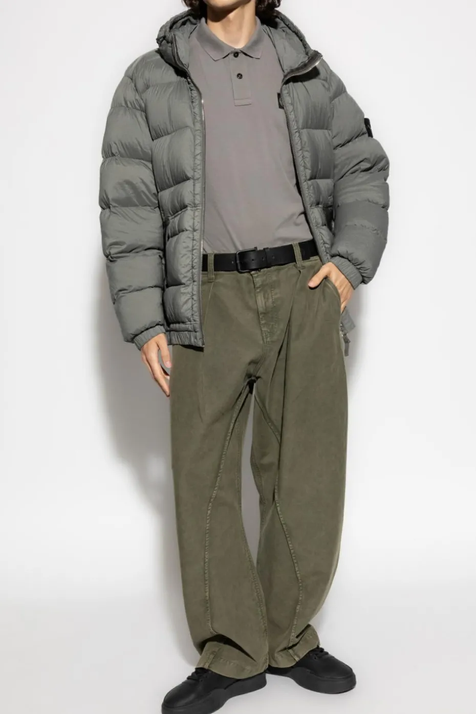 Stone Island GREY Down Jacket "Seamless Tunnel"