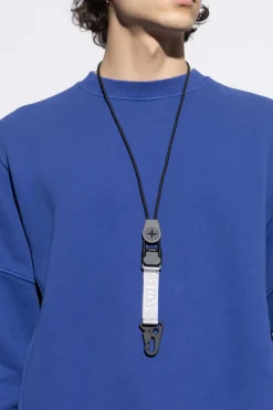 Stone Island GREY Lanyard with logo