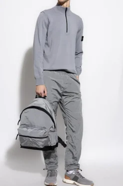 Stone Island GREY Sweater with stand-up collar