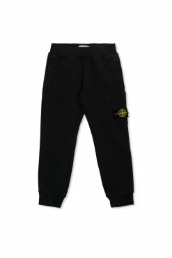 Stone Island Junior BLACK Pants with logo