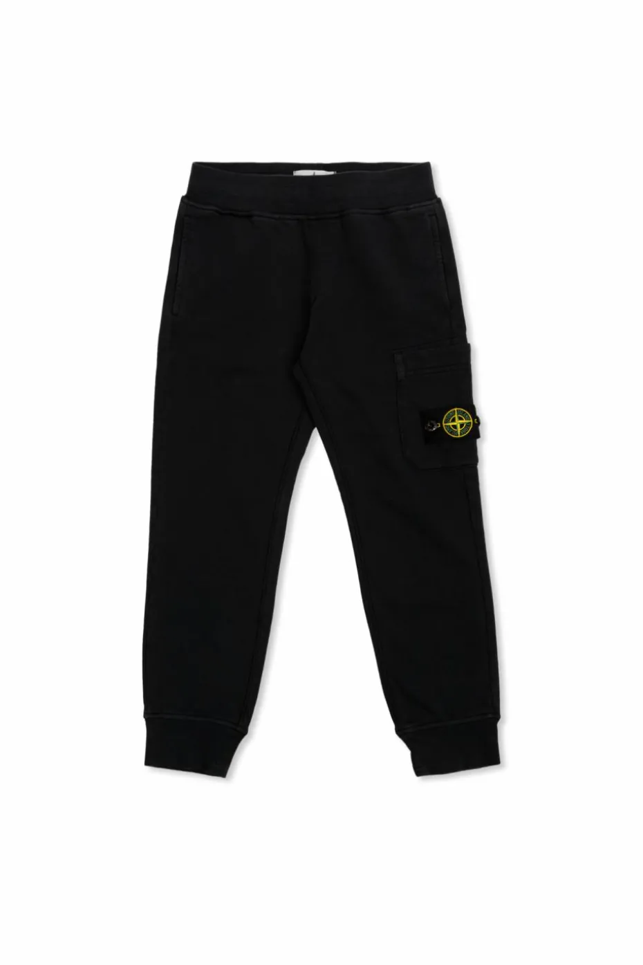 Stone Island Junior BLACK Pants with logo