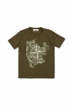 Stone Island Junior GREEN T-shirt with logo
