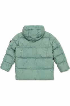 Stone Island Junior GREEN Down jacket with logo