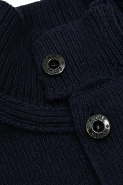 Stone Island Junior NAVY BLUE Cardigan with logo patch