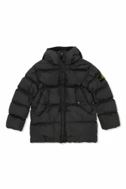 Stone Island Junior NAVY BLUE Down jacket with logo
