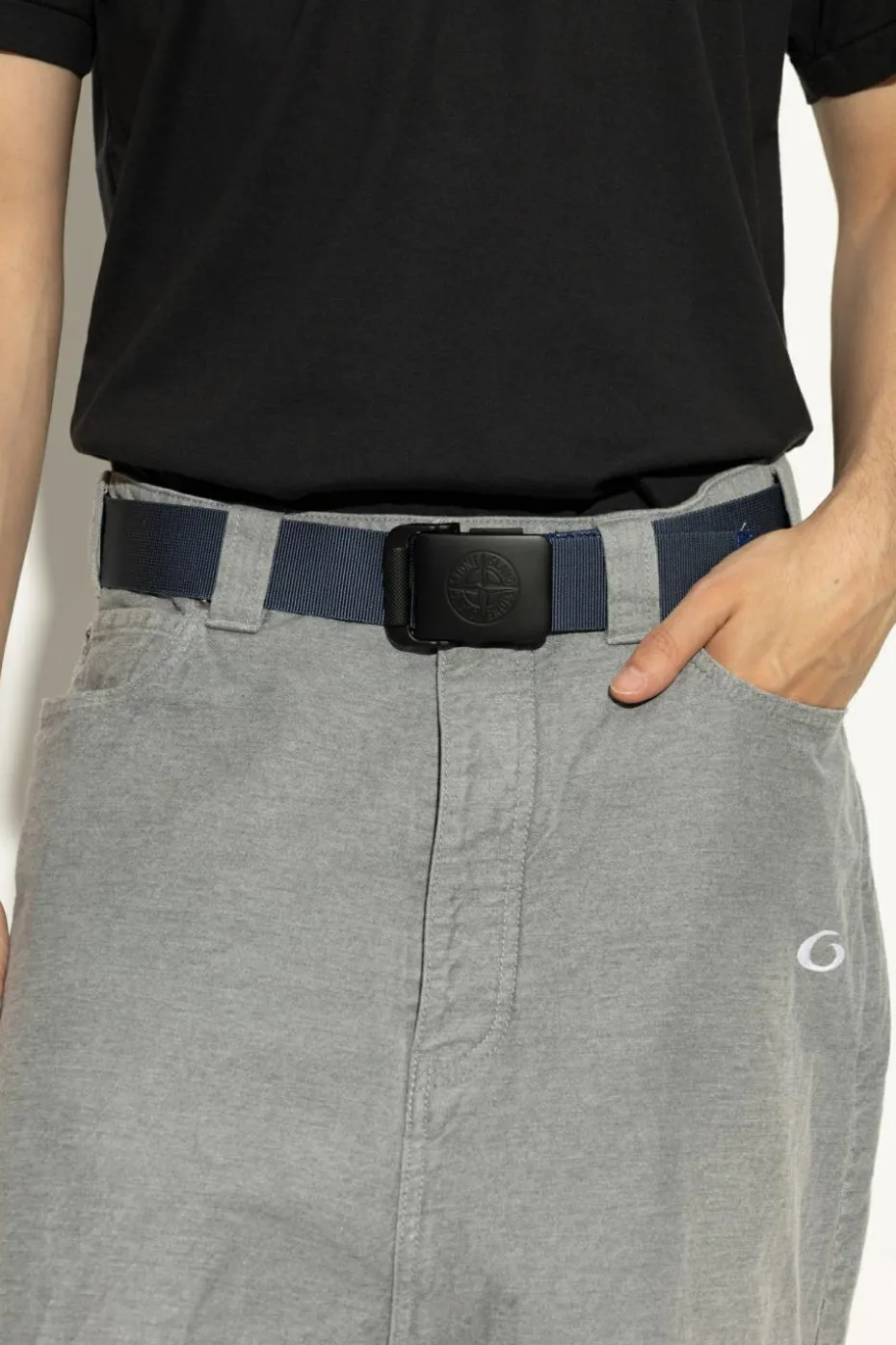Stone Island NAVY BLUE Belt with logo