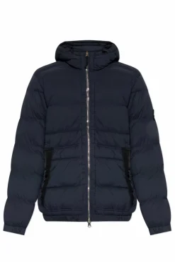 Stone Island NAVY BLUE Down jacket with logo