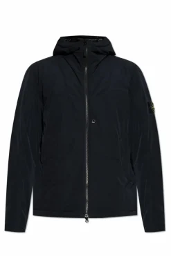 Stone Island NAVY BLUE Insulated jacket "Micro Twill"