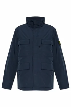 Stone Island NAVY BLUE Insulated jacket "Micro Twill"