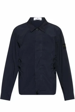 Stone Island NAVY BLUE Jacket with logo patch