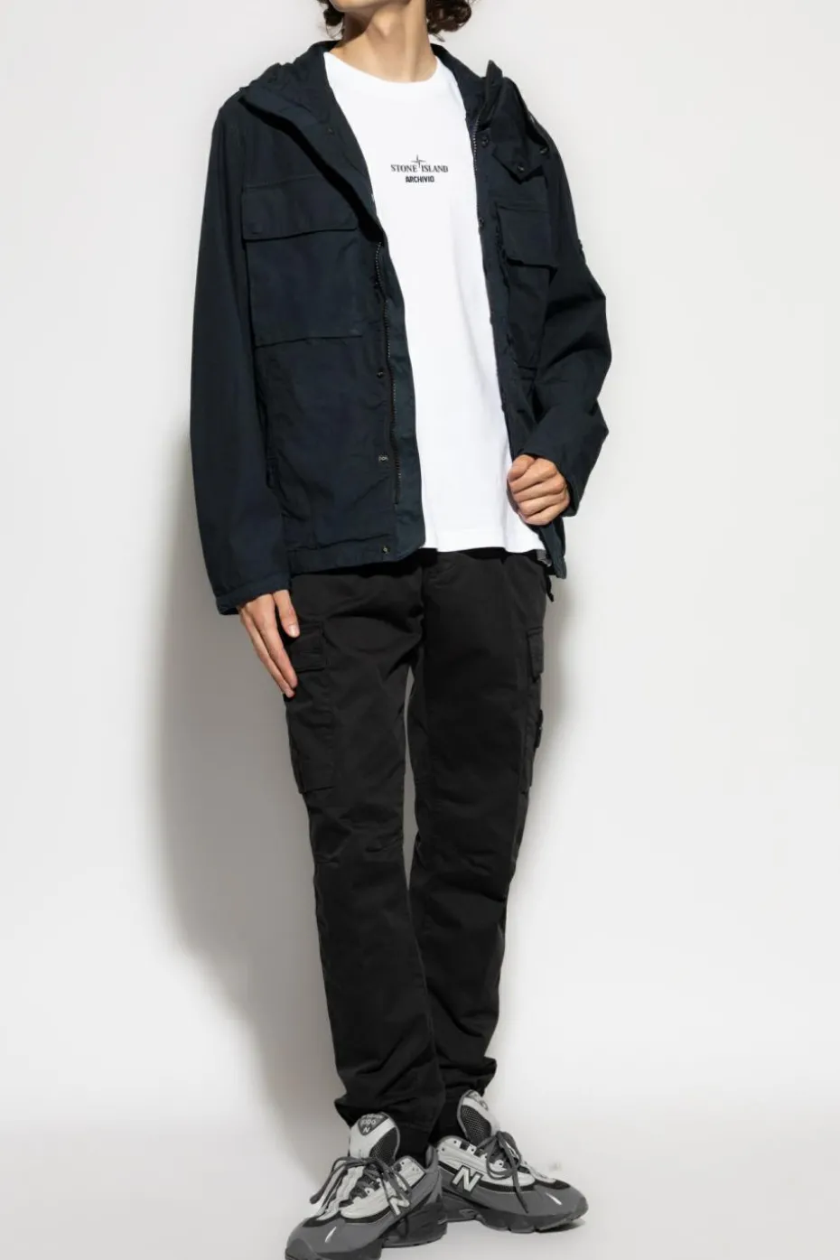 Stone Island NAVY BLUE Jacket `Vanvas Weave Cotton`