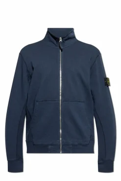 Stone Island NAVY BLUE Sweatshirt with stand-up collar
