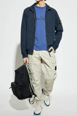 Stone Island NAVY BLUE Sweatshirt with stand-up collar