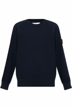 Stone Island NAVY BLUE Sweater with logo