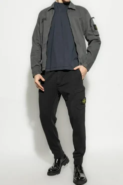 Stone Island NAVY BLUE T-shirt with logo