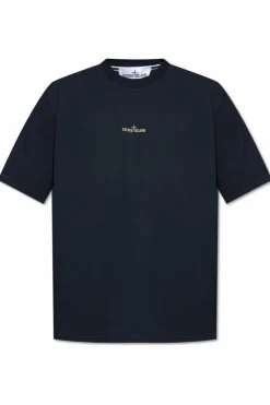 Stone Island NAVY BLUE T-shirt with logo