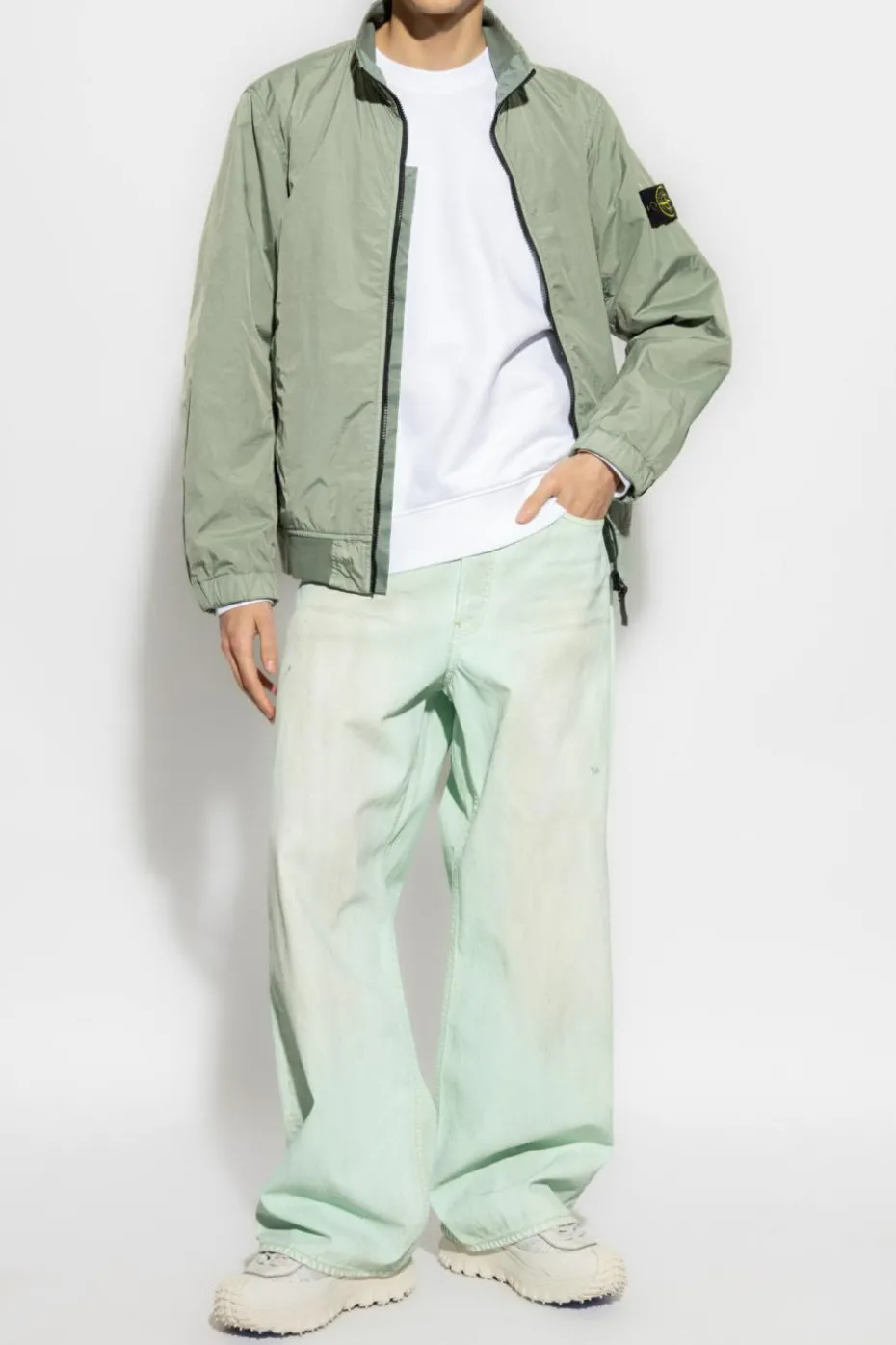 Stone Island WHITE Sweatshirt with logo patch