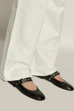 Stuart Weitzman BLACK Ballet flats `Mary Jane`