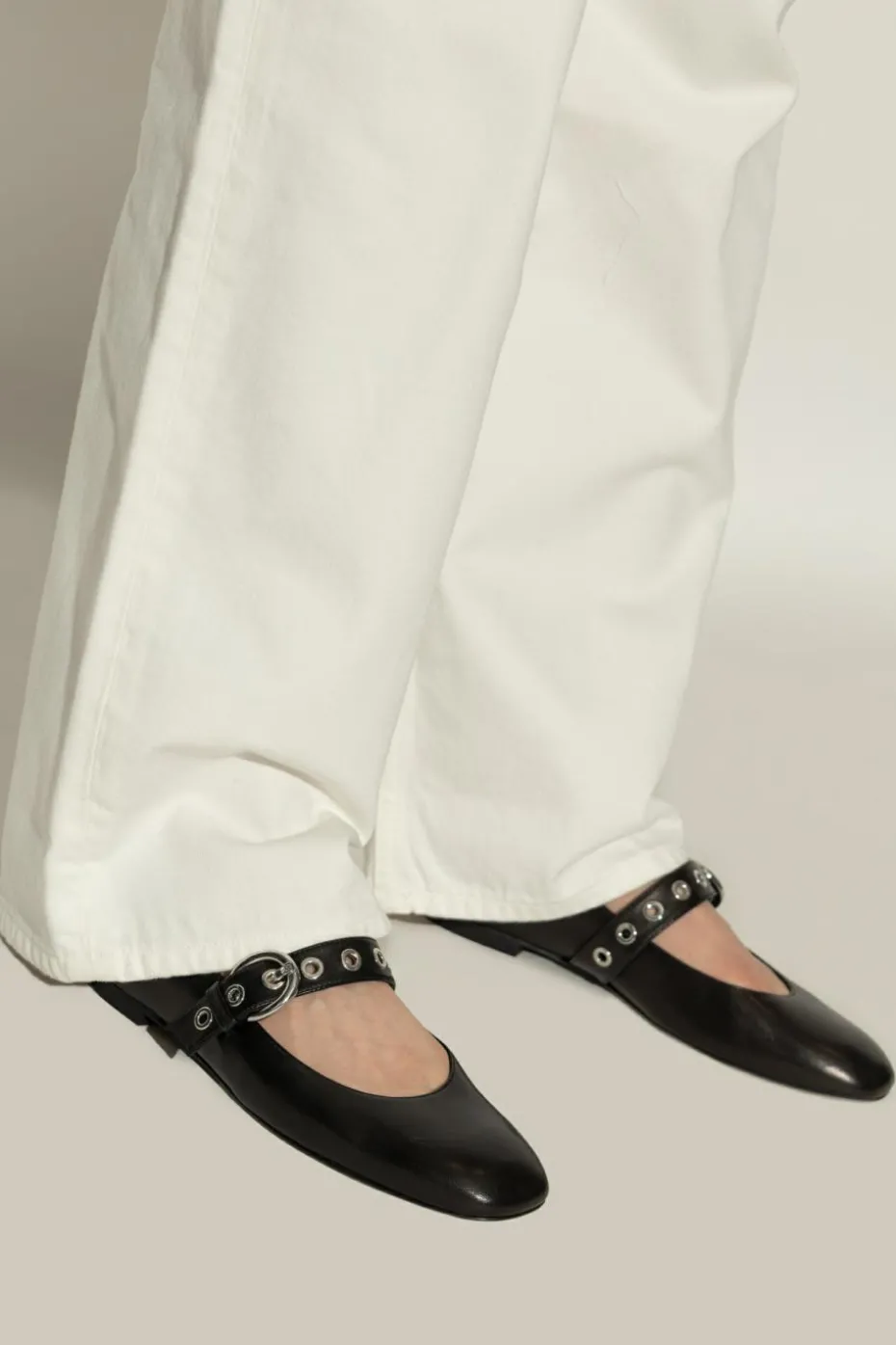 Stuart Weitzman BLACK Ballet flats `Mary Jane`