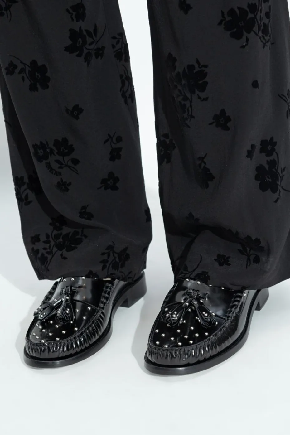 Stuart Weitzman BLACK "Lottie" loafers shoes