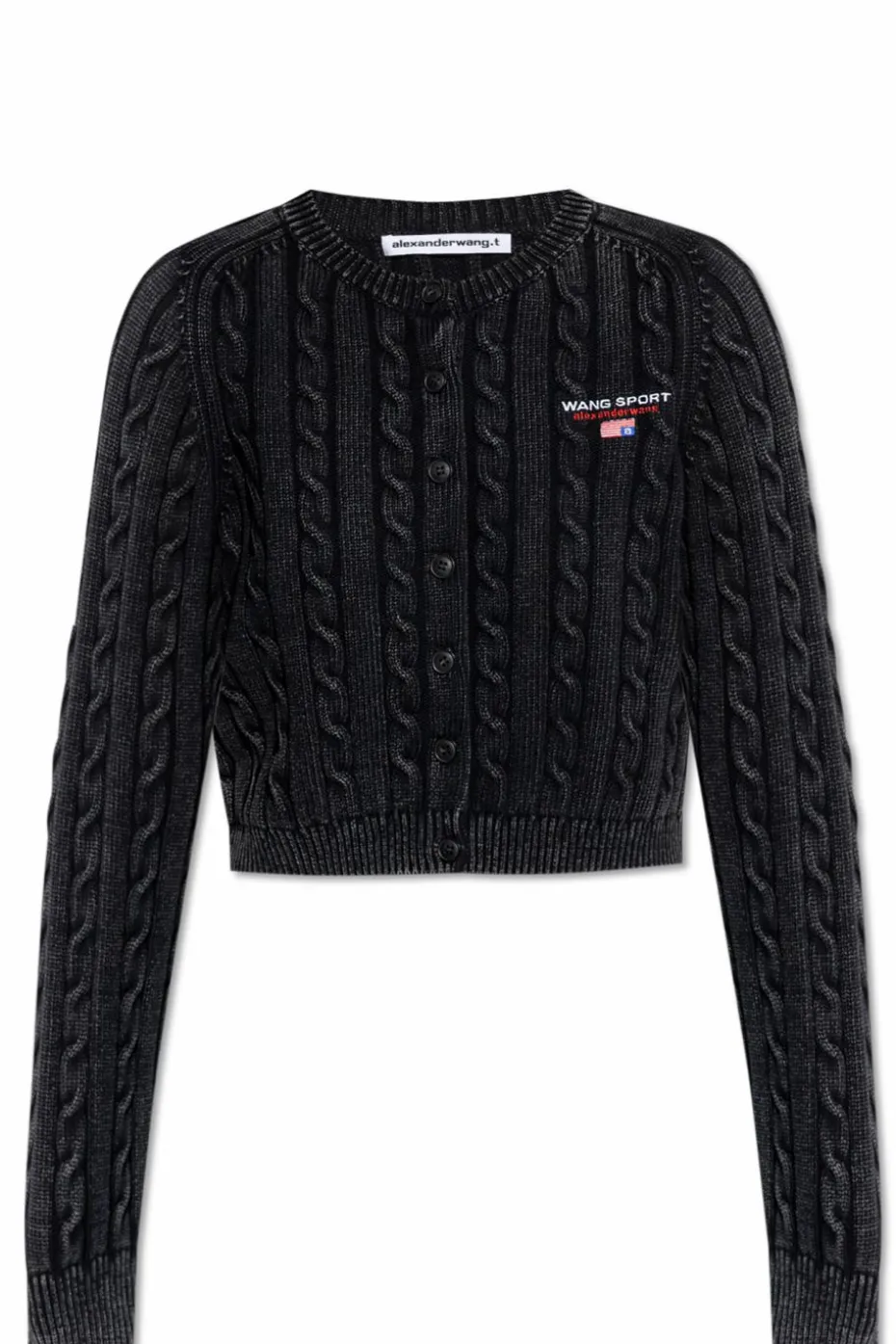 T by Alexander Wang BLACK Cardigan with decorative knit