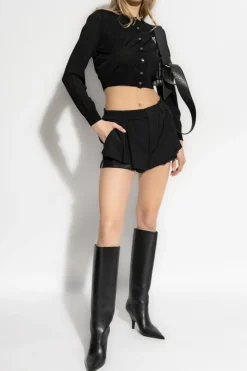 T by Alexander Wang BLACK Cardigan with printed logo
