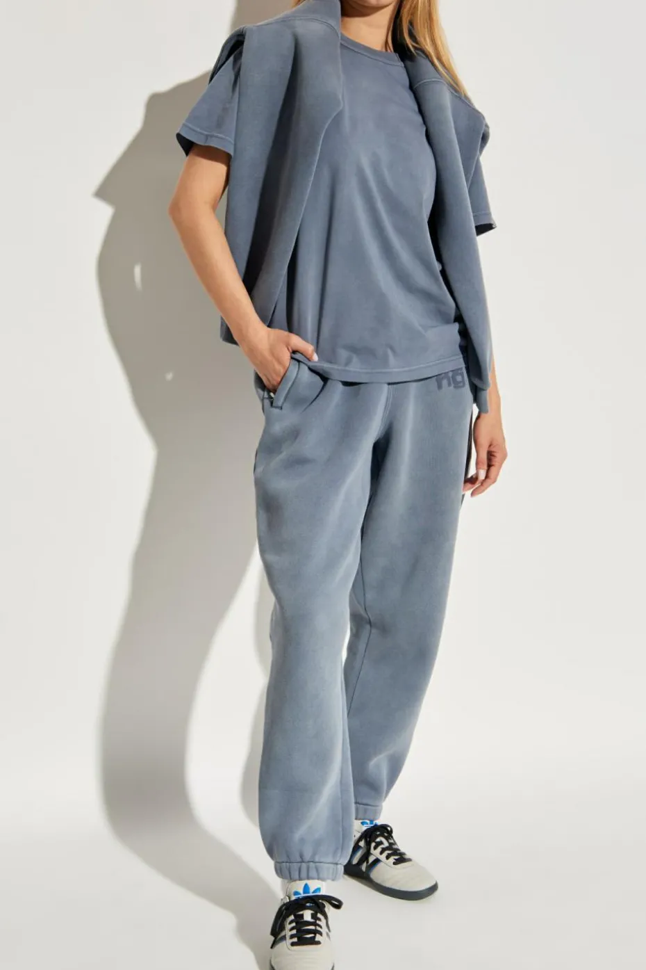 T by Alexander Wang BLUE Sweatpants with logo