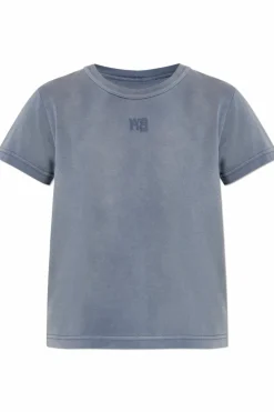 T by Alexander Wang BLUE T-shirt with printed logo
