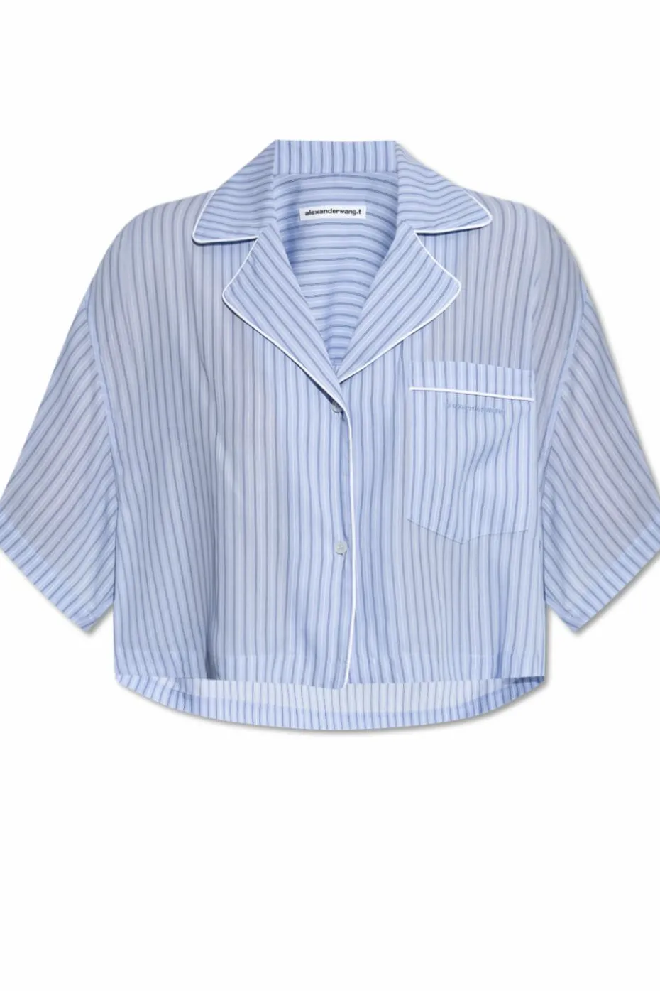 T by Alexander Wang BLUE Loose-fit shirt with striped pattern
