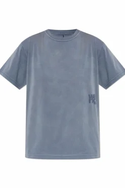 T by Alexander Wang BLUE T-shirt with printed logo