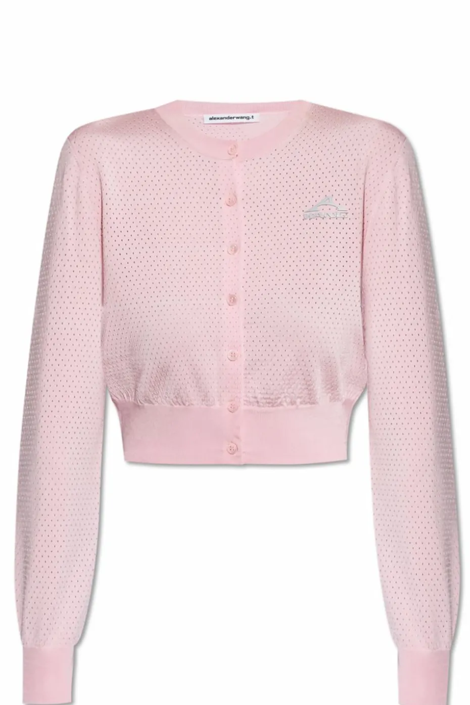 T by Alexander Wang PINK Cardigan with printed logo