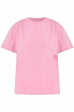 T by Alexander Wang PINK T-shirt with printed logo