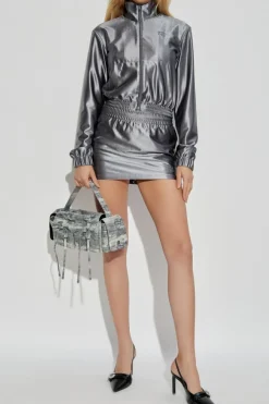 T by Alexander Wang SILVER Skirt with shorts