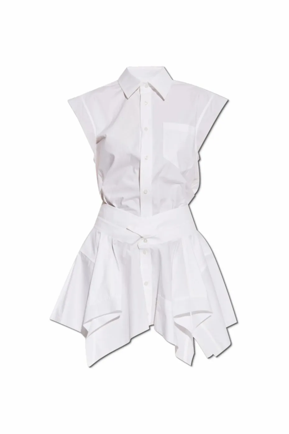 T by Alexander Wang WHITE Dress with asymmetric hem