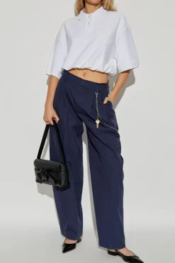 T by Alexander Wang WHITE Short polo with embroidered logo
