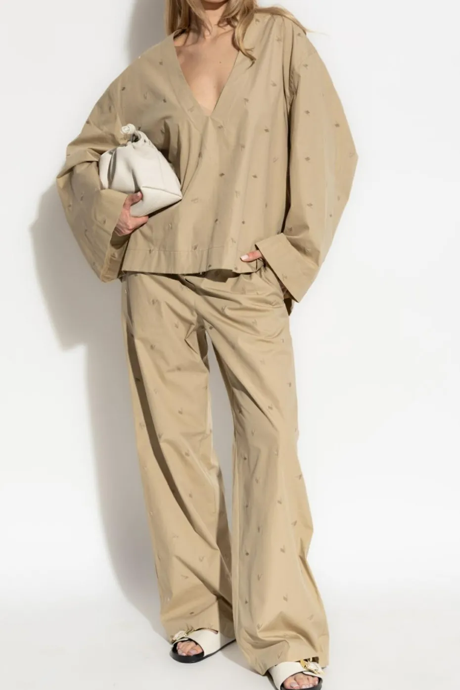 The Attico beige Pants collection `Estate Meravigliosa`