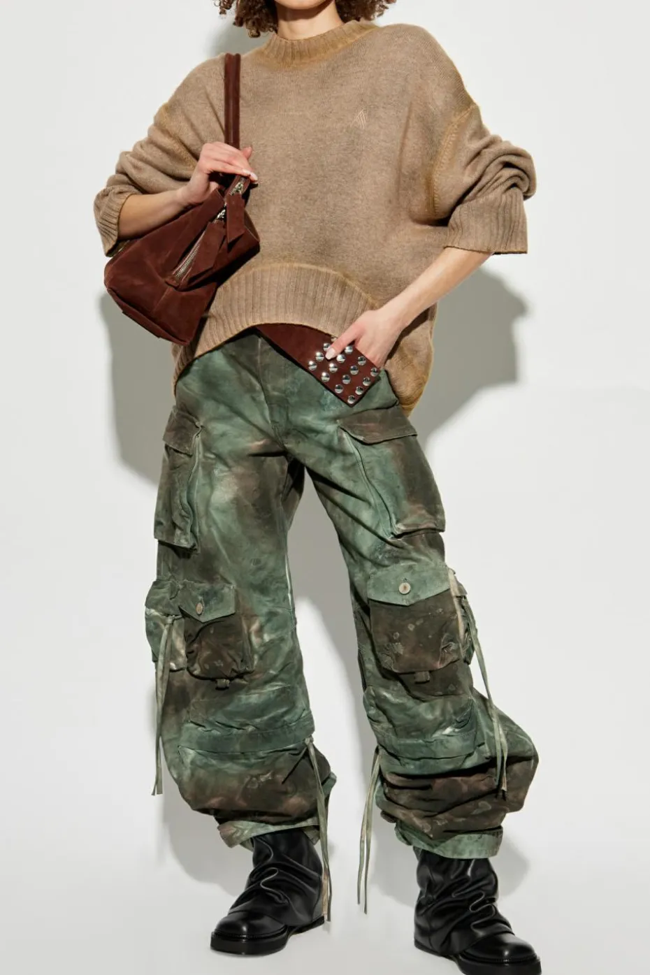 The Attico beige Wool sweater